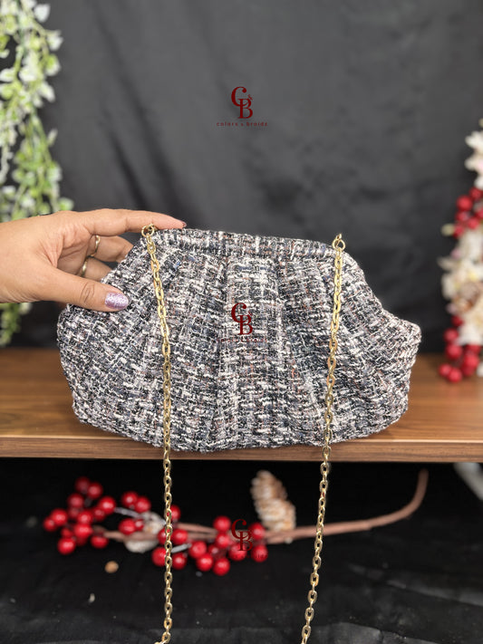 Tweed Fabric Batua Bag