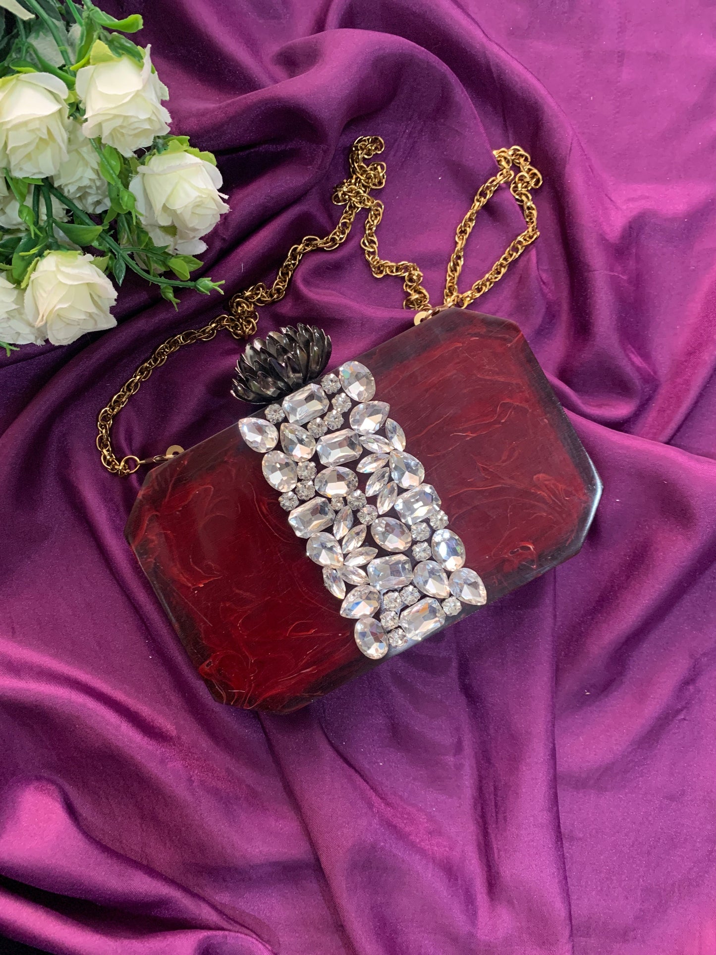 Crystalline Elegance Resin Clutch