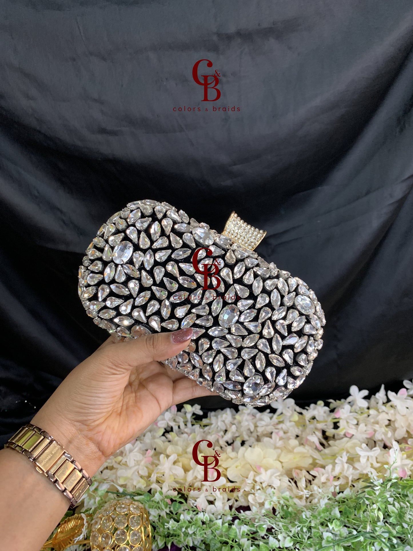 Crystal Oval clutch