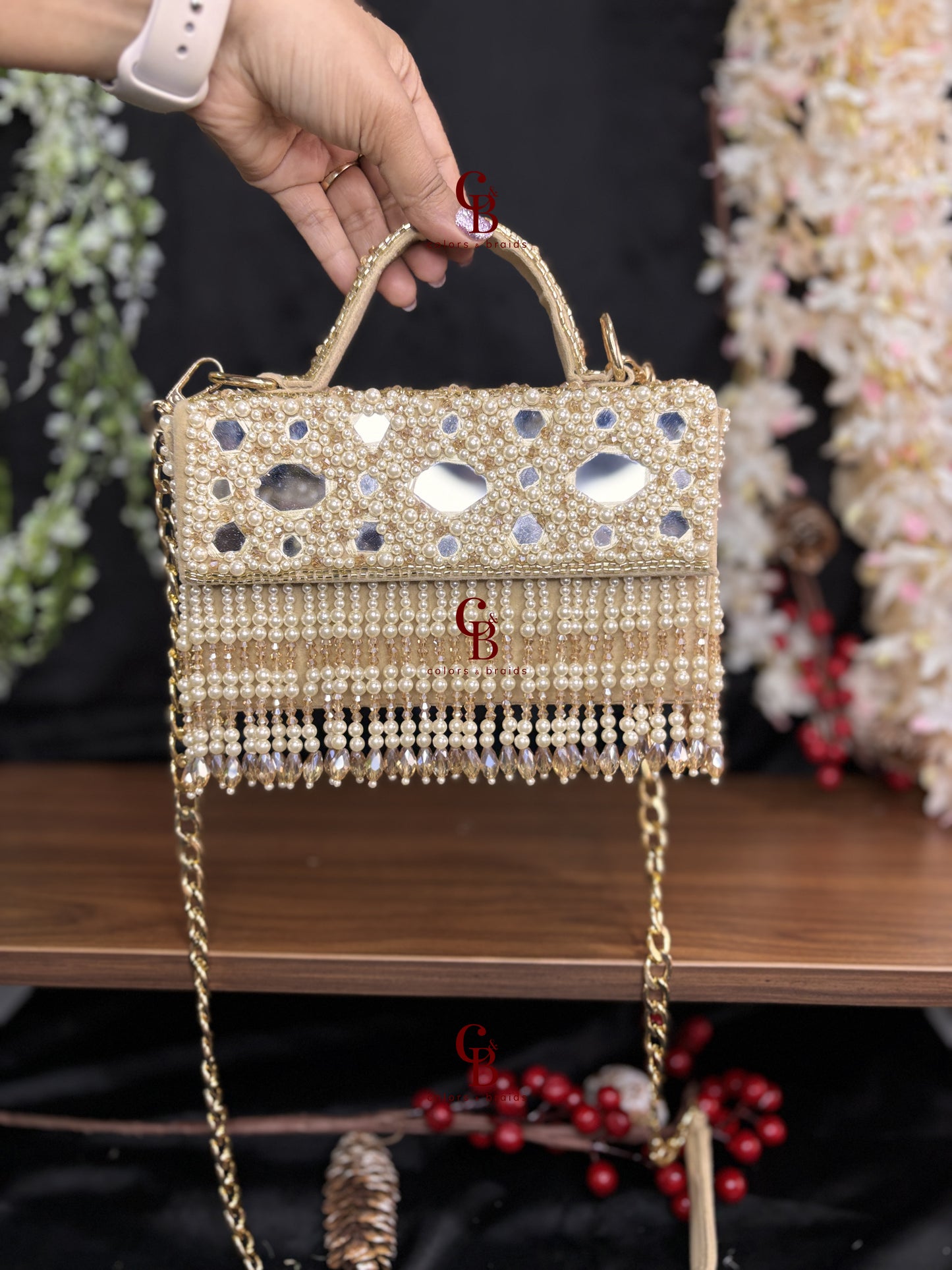 Mirror Pearl Chic Flap Bag