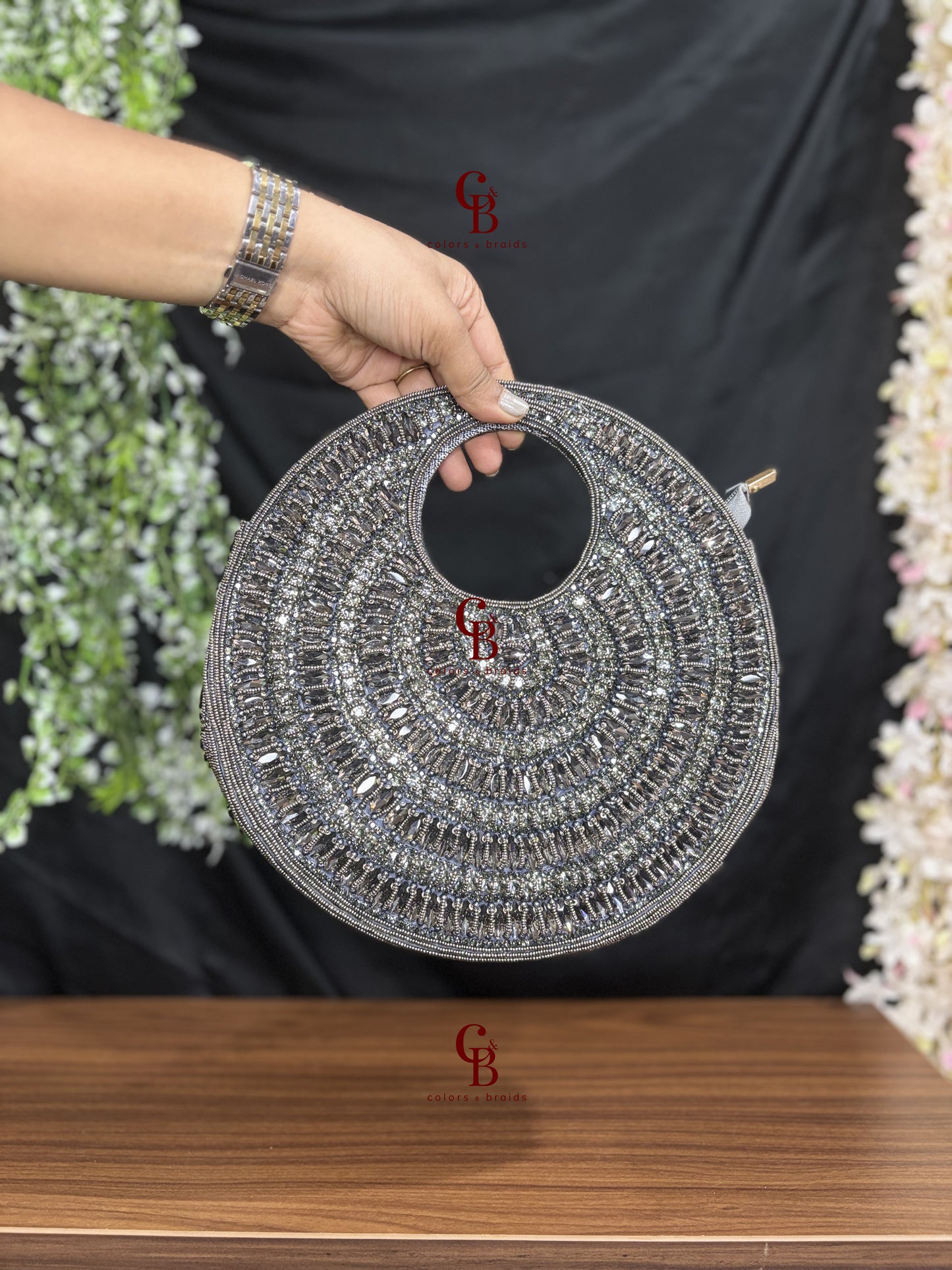 Crystal Round Shaped Clutch