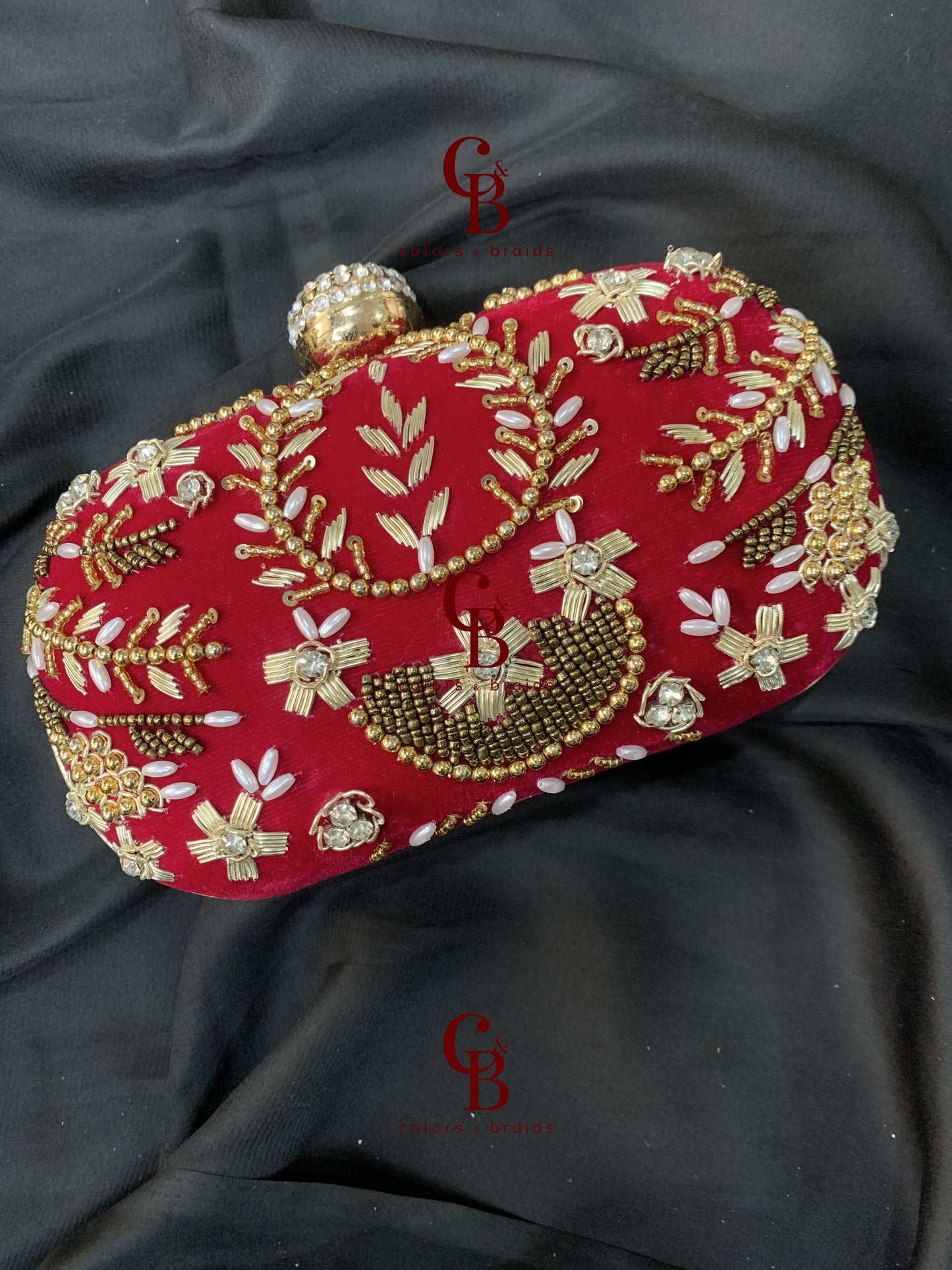 Diya embroidered Clutch