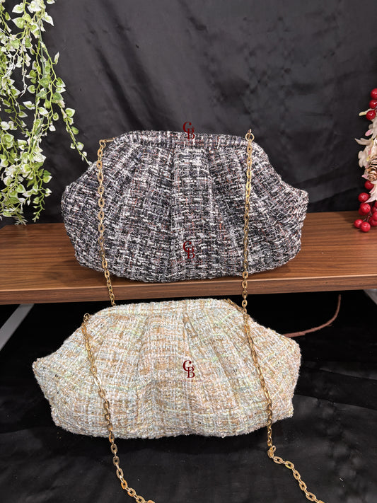 Tweed Fabric Batua Bag