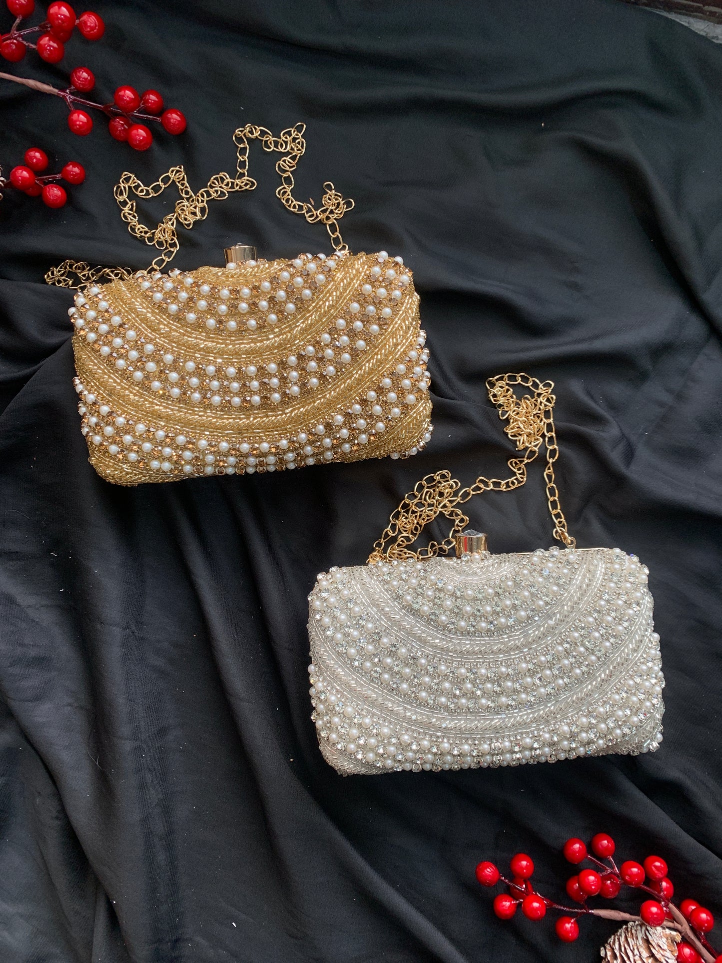 Pearl + Crystals Elegance Clutch