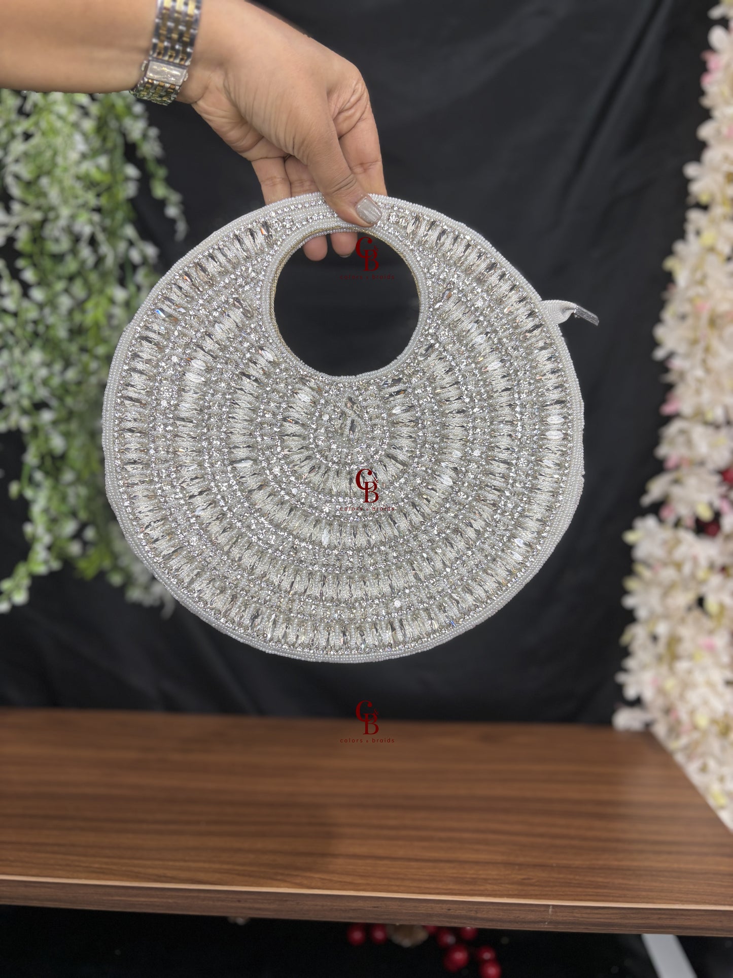 Crystal Round Shaped Clutch